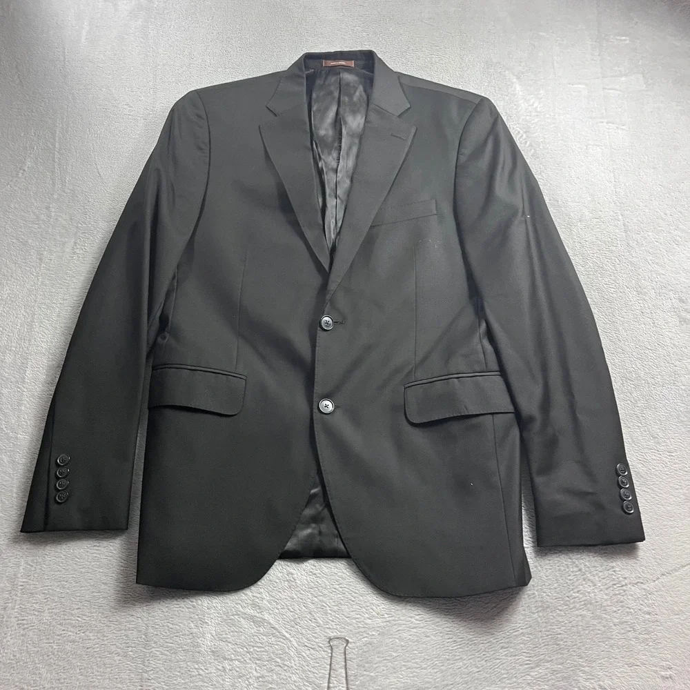 Peter Millar Mens 38R Black 100% Wool 2 Button Blazer Sport Coat Jacket CA00429